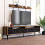 Hanah Home Istanbul Conjunto de Muebles de Salón Nogal y Mármol Negro